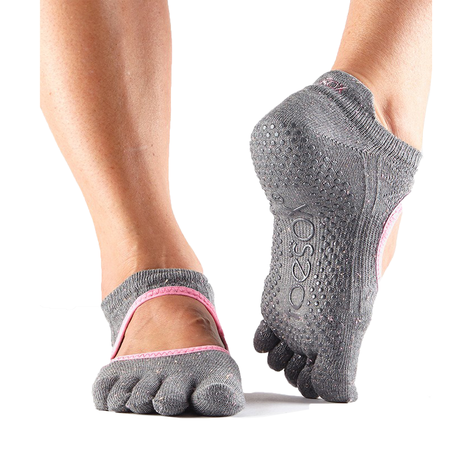 Toesox Full Toe Bellarina Non Slip Grip Workout Dance Yoga Pilates Socks Ebay