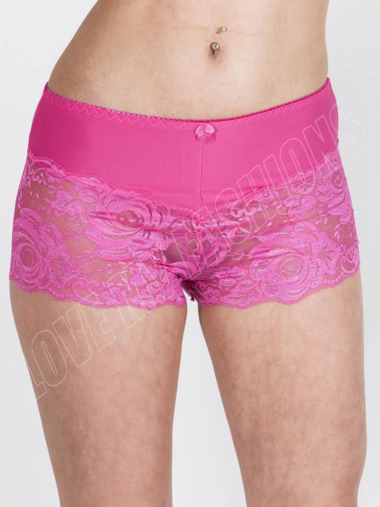 New Womens Ladies Sexy Rose French Lace Boxer Shorts Underwear Knickers