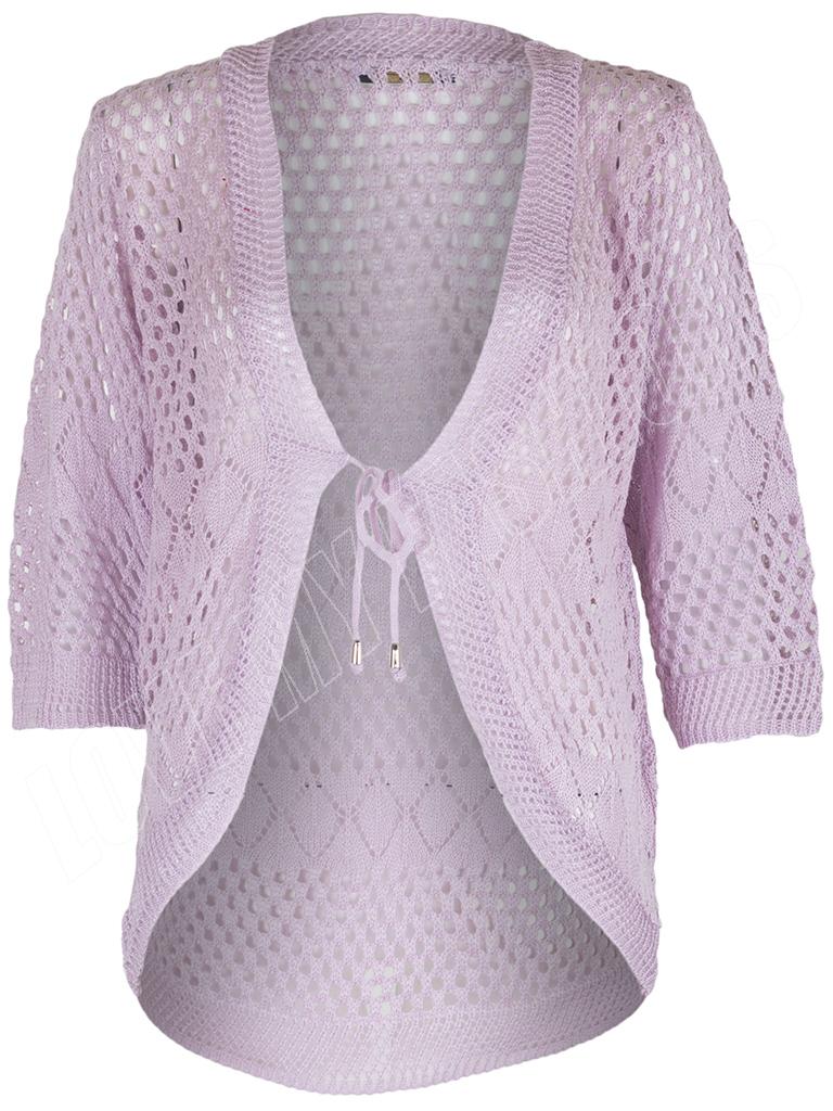 New Ladies Womens Crochet Knit Bolero Open Cardigan Shrug Size S M L XL