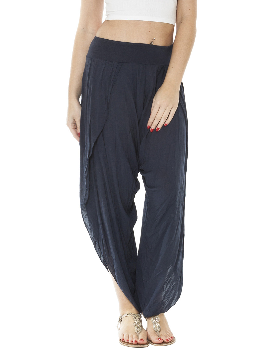 side split harem pants