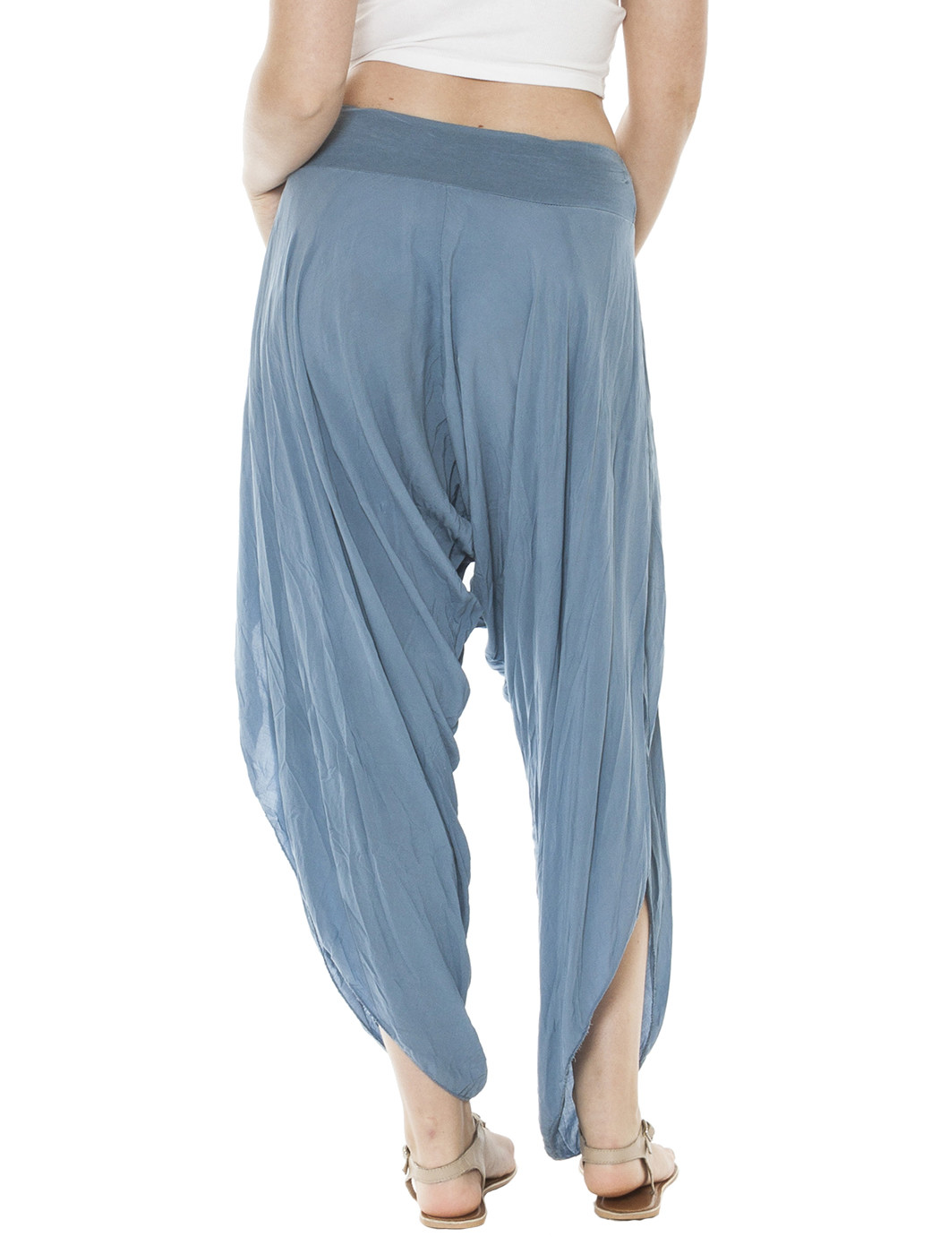 side split harem pants