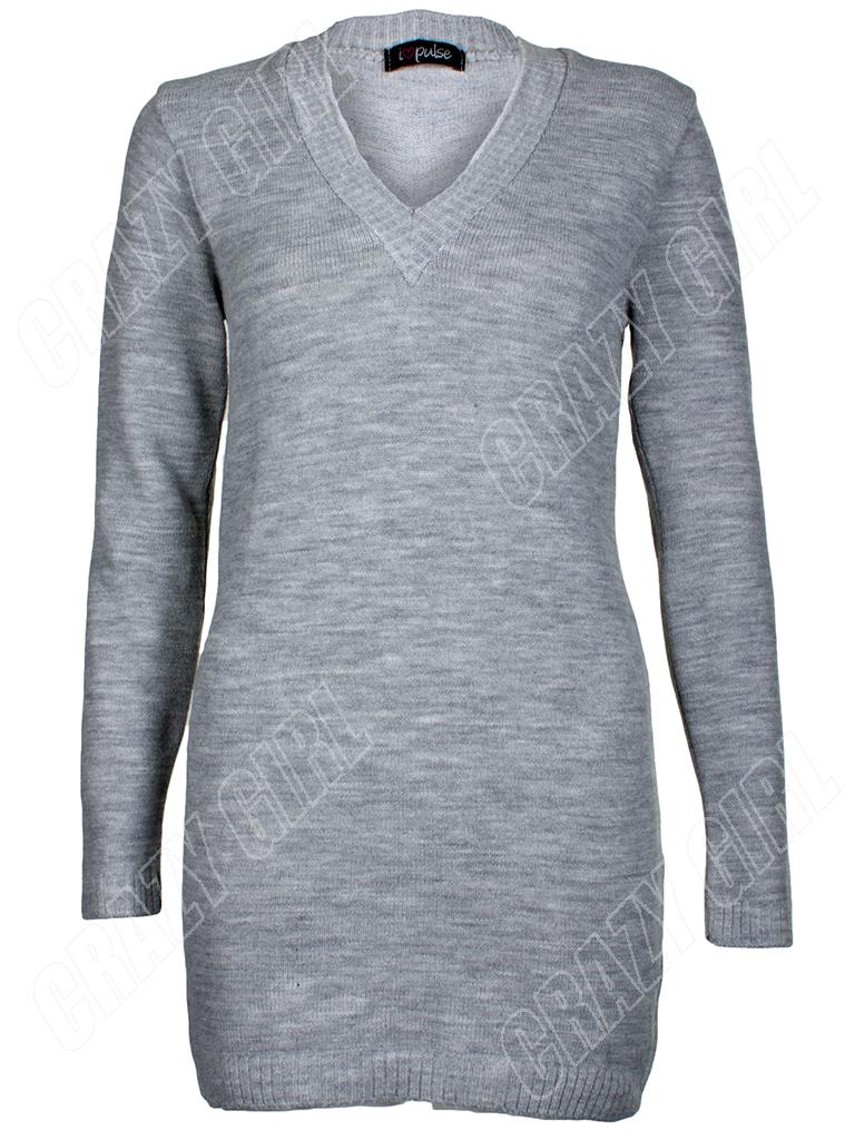 knitted v neck jumper dress