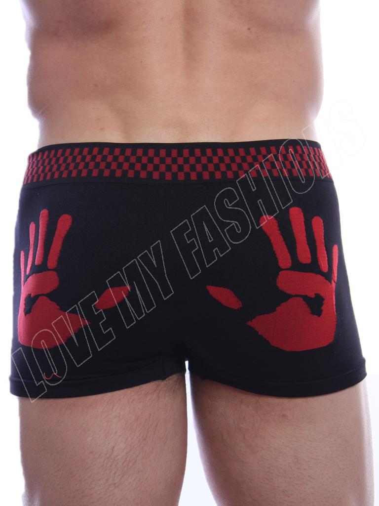 New Mens Boys Hand Print Neon Boxer Sh