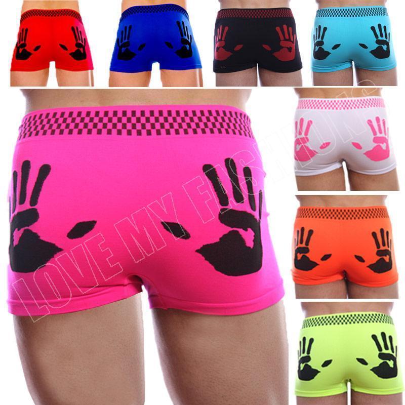New Mens Boys Hand Print Neon Boxer Shorts Briefs Underwear Boxers Size