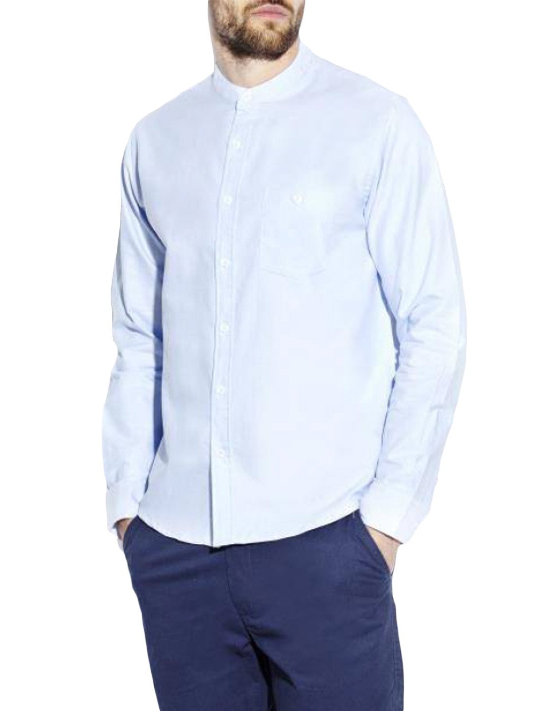 Mens Casual brave soul Mandarin Collar Long Sleeves Shirts ButtonUp Slim Fit Top