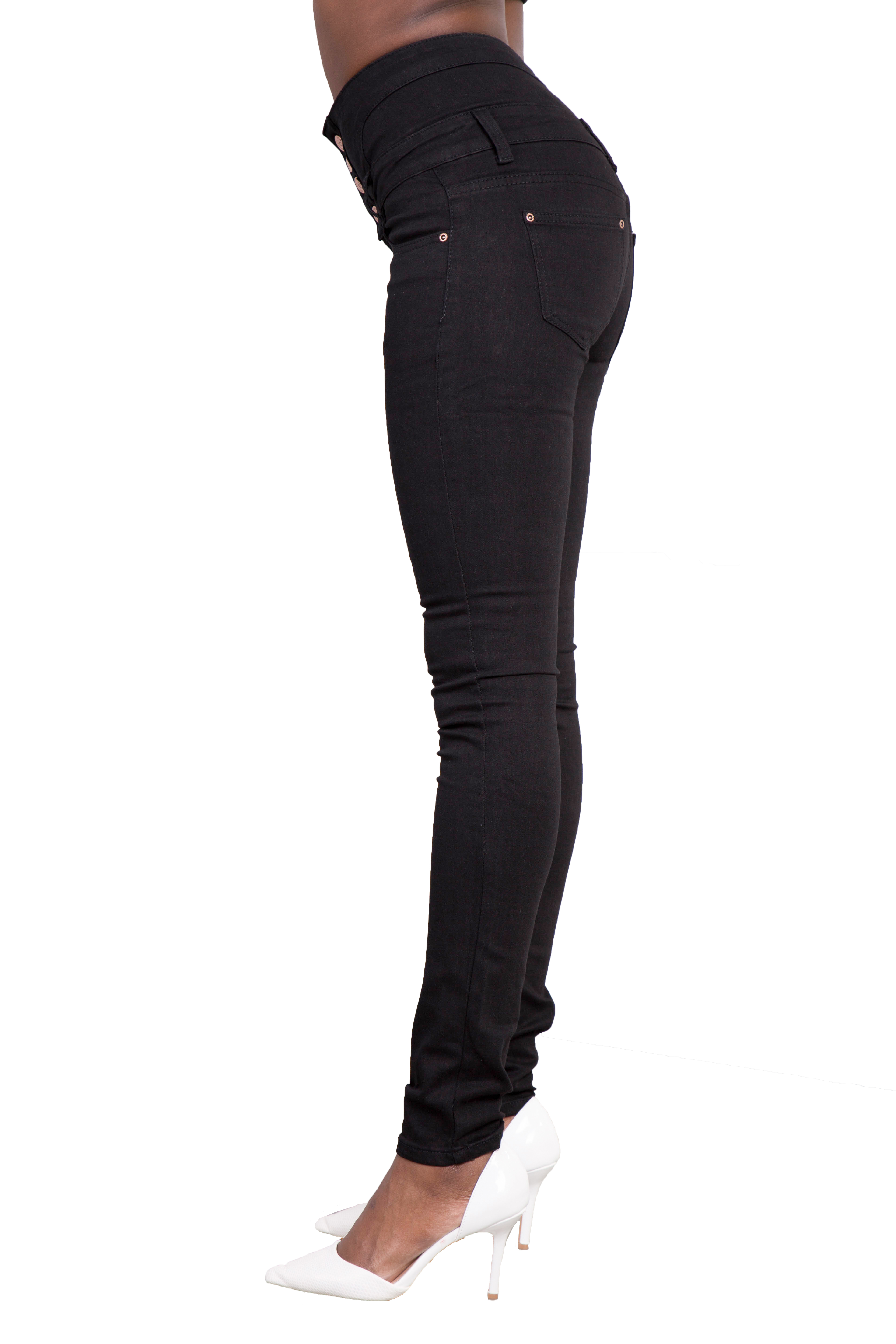 super high waisted black skinny jeans