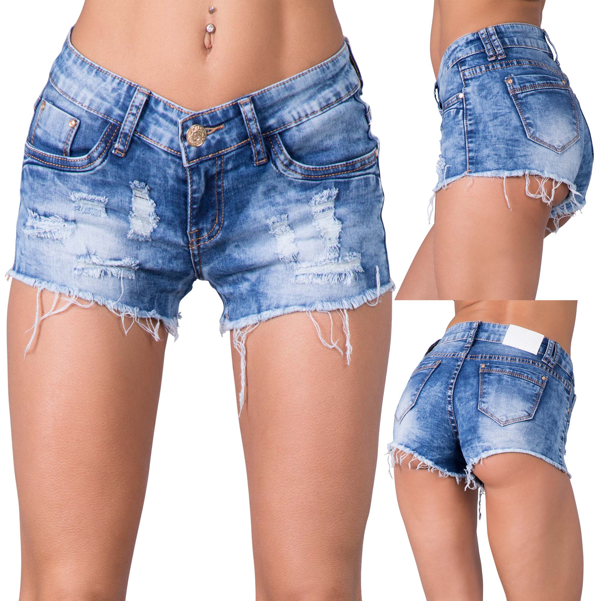 New Womens Ladies Sexy Denim Shorts Blue Jeans Hot Pants Size 8 10 ...