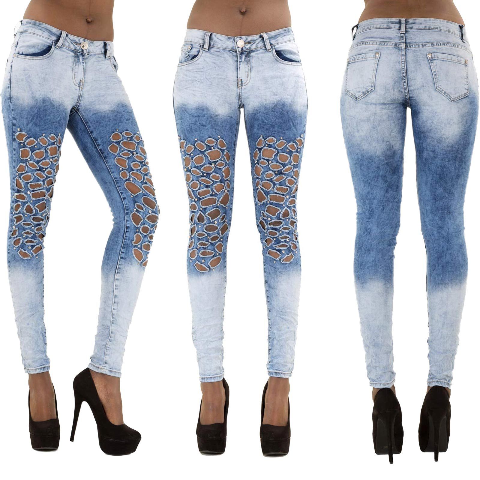 New Womens Sexy Ripped Faded Skinny Jean Ladies Slim Fit Stretch Denim Size 6 14 Ebay
