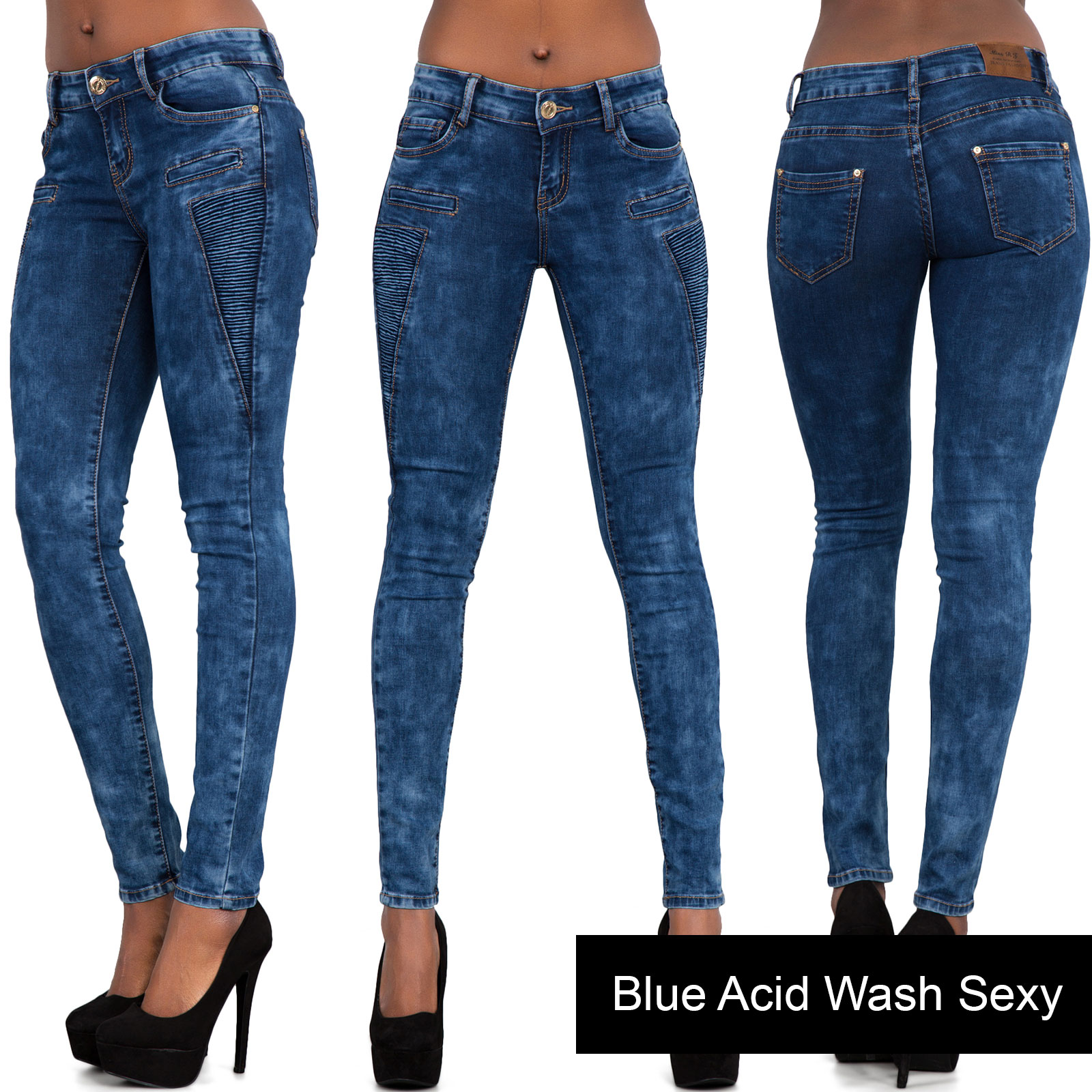 acid wash blue jeans