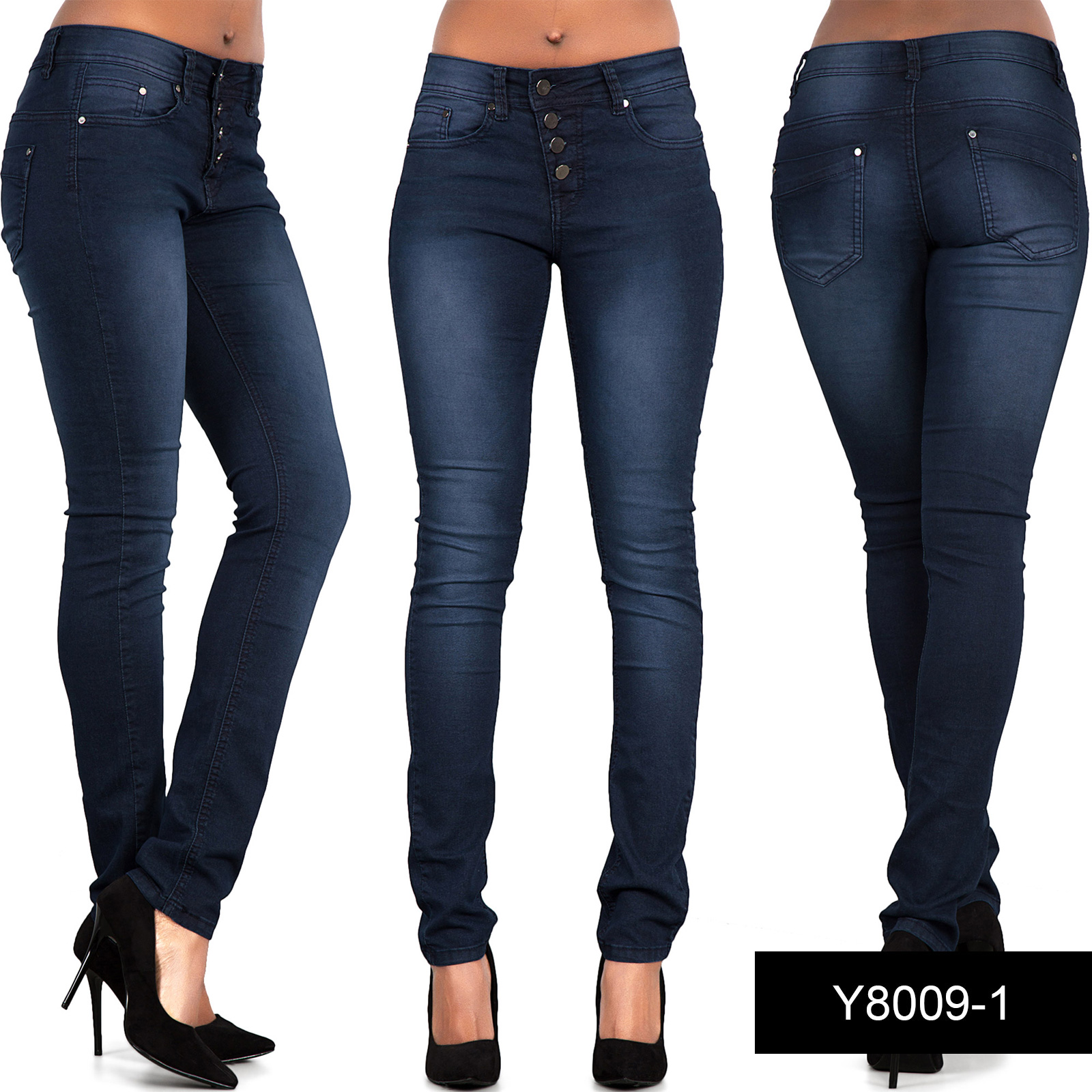 Womens Ladies Sexy High Waist Skinny Jeans Blue Stretch Denim Size 6 16 Ebay