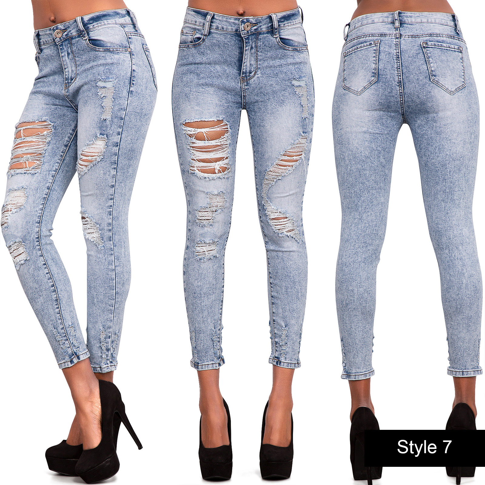 ladies petite ripped jeans