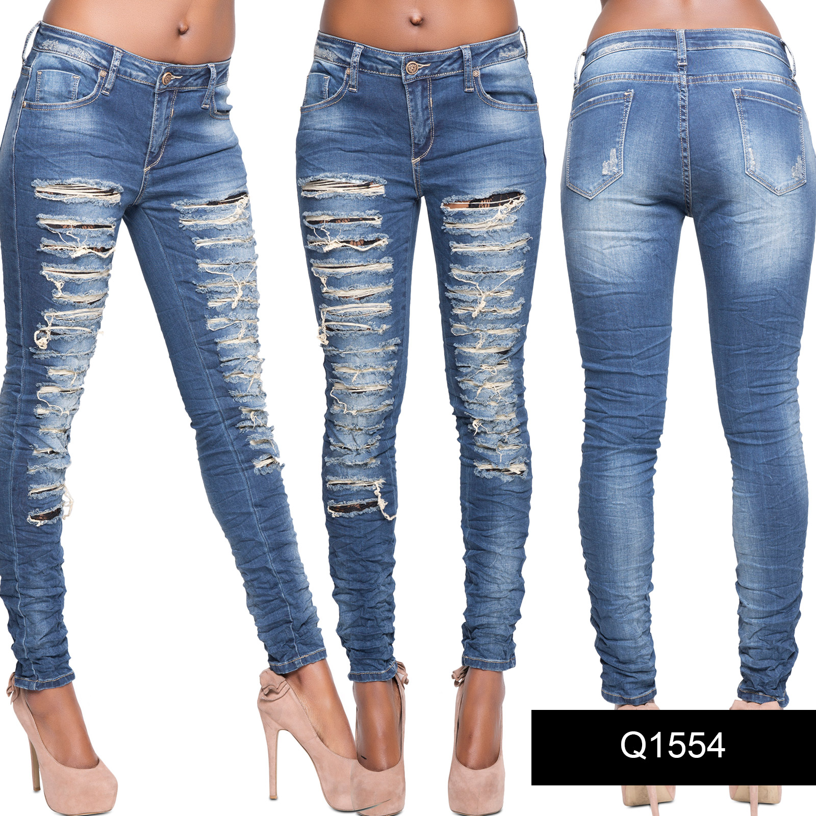 Womens Low Rise Sexy Lace Ripped Blue Denim Stretch Skinny Fit Jeans Size 6 14 Ebay