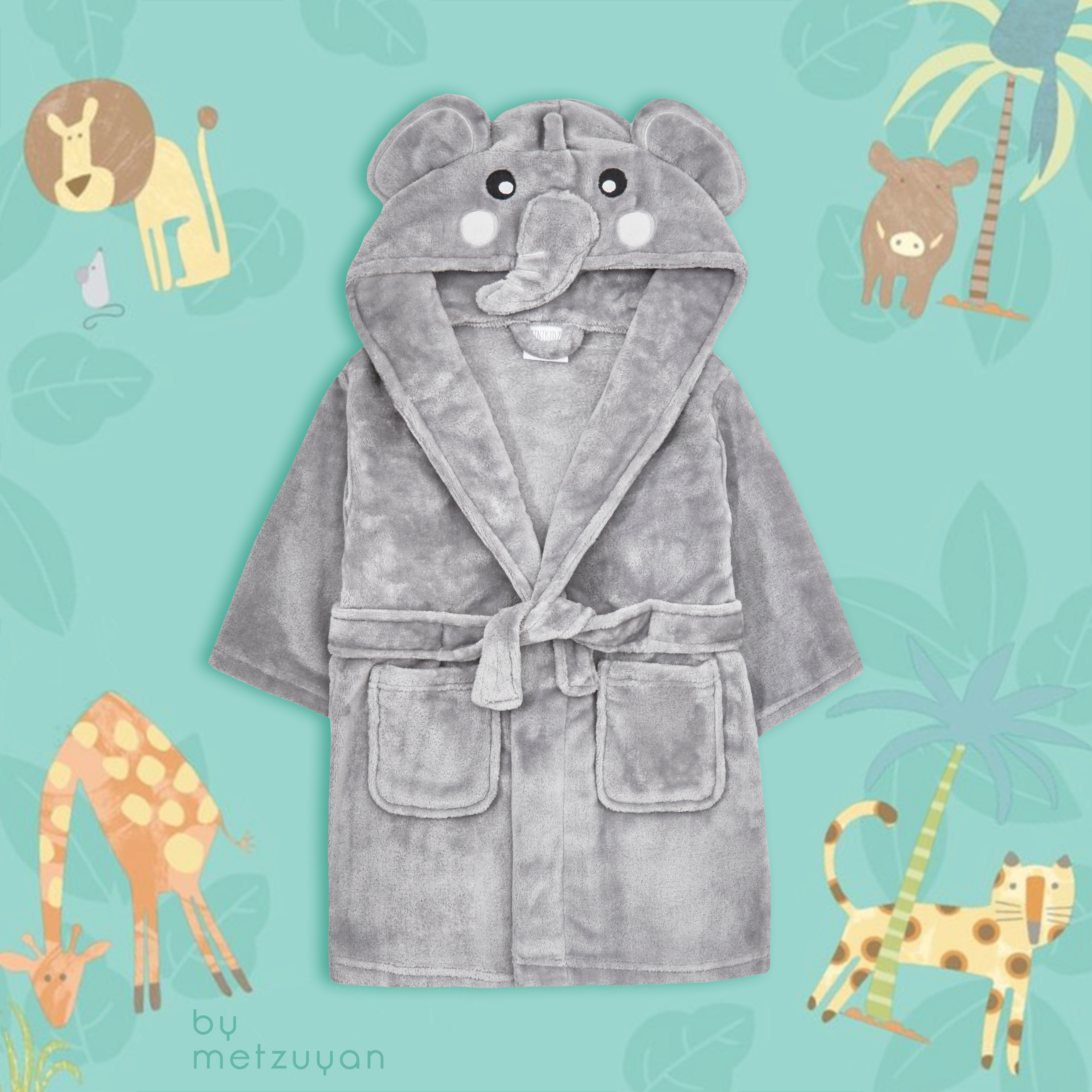 Boys Childrens Novelty Animal Costume Dressing Robe Gown Plush Fleece 2-6 Years