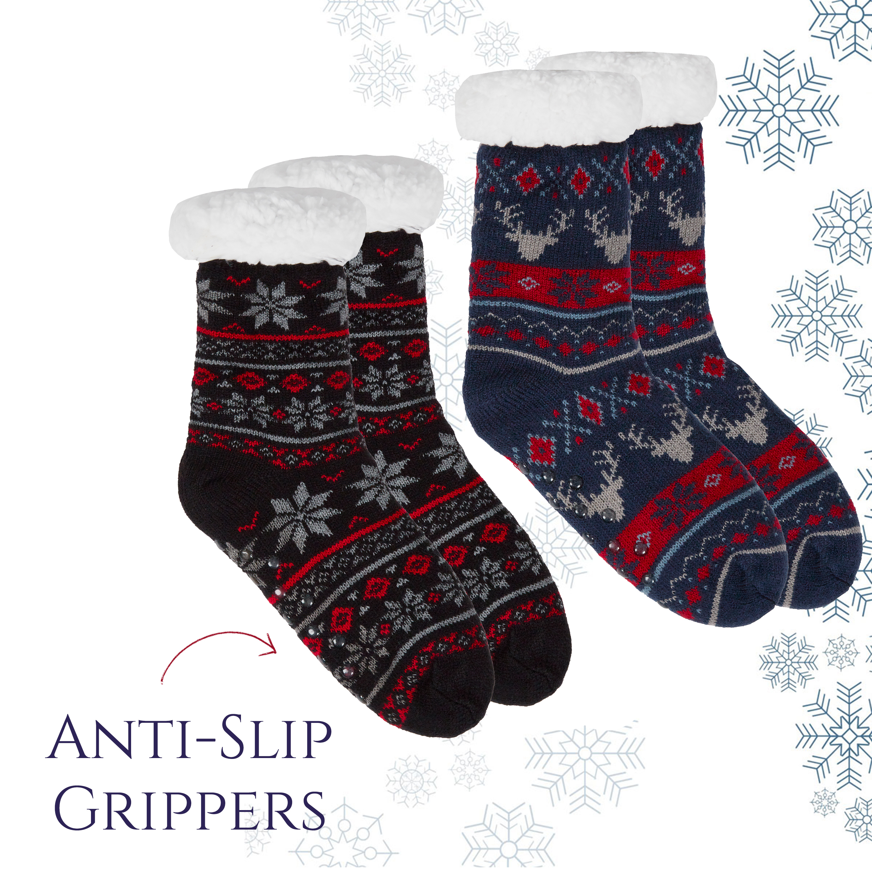 Garçons Chaud Confortable Fairisle Salon Chaussettes Anti Non Slip Pinces Cadeau diamants 12.5-6