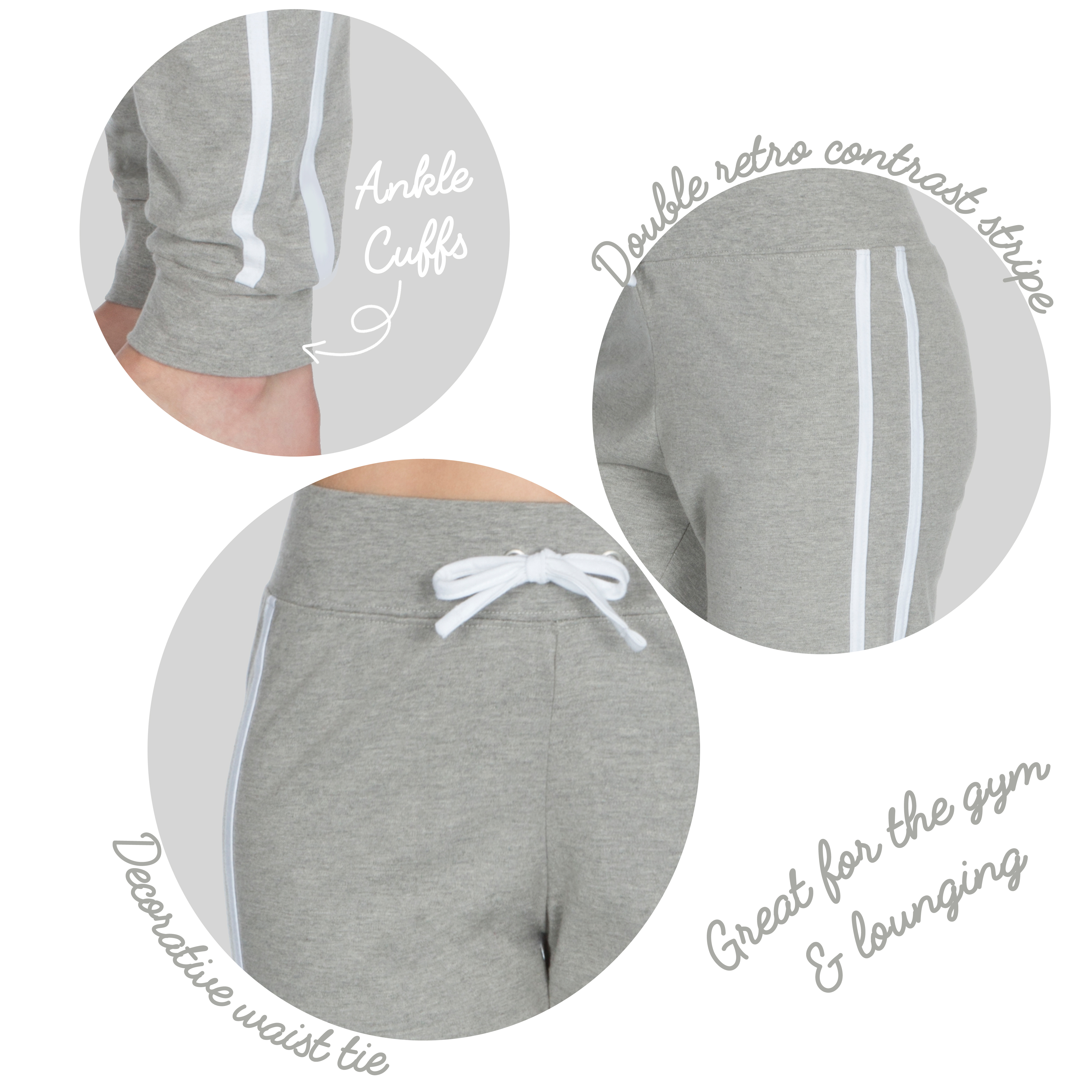 100/% Cotton Ladies Jogpants Sweatpants Tracksuit Bottoms Sports Gym Drawstring
