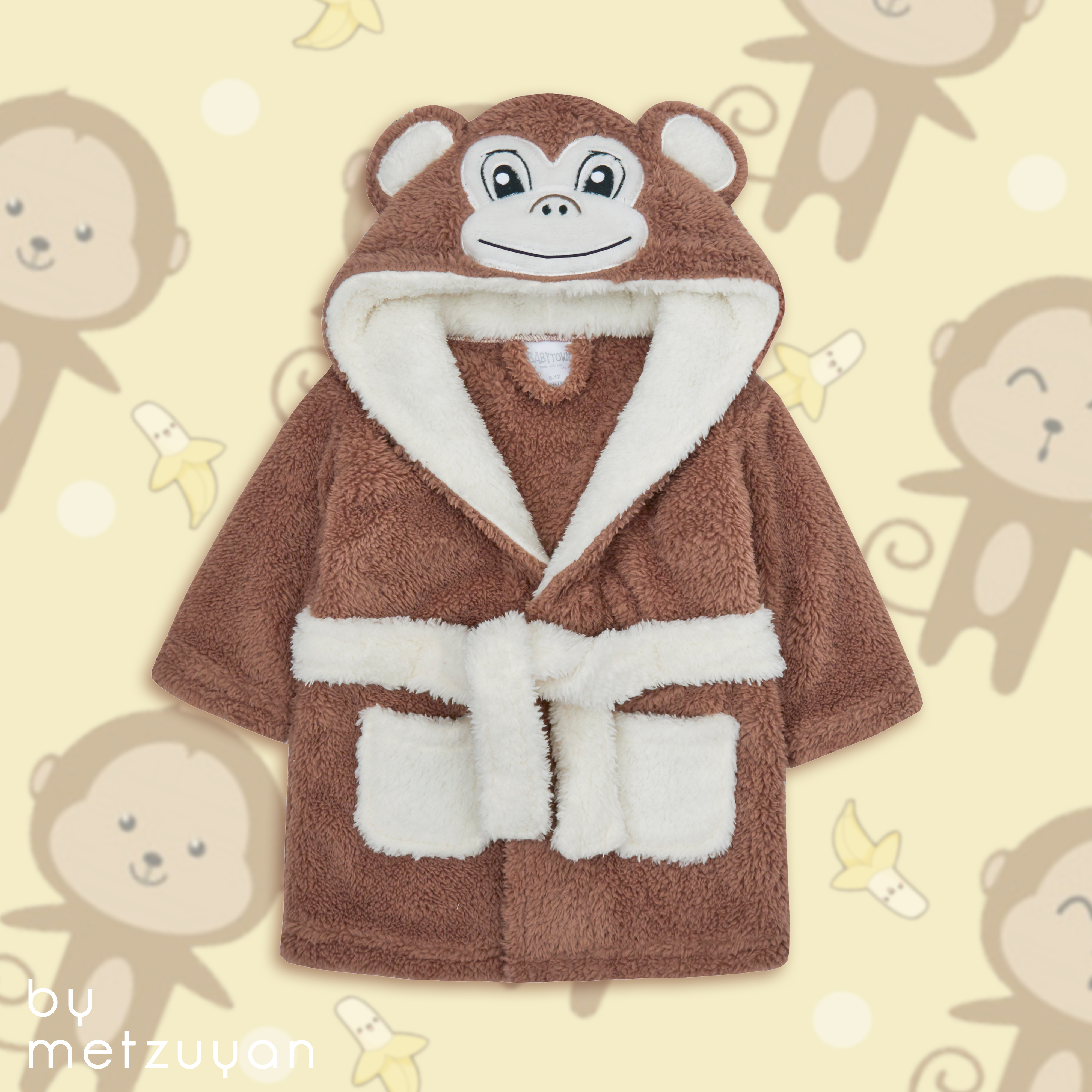 Unisex Baby Boys Girls Dressing Robe Novelty Animal Themed Gown Soft 6-24 Months