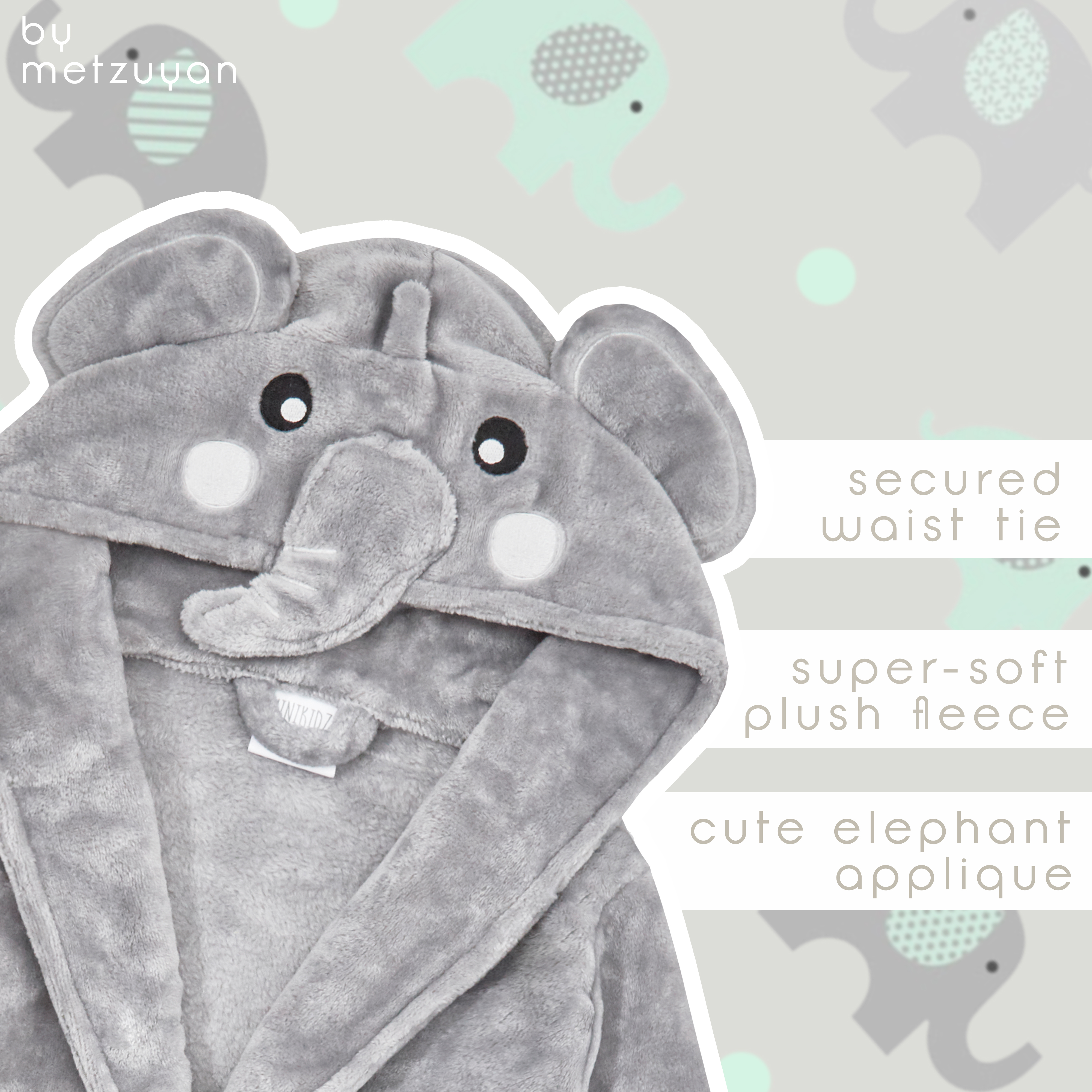 Unisex Baby Boys Girls Dressing Robe Novelty Animal Themed Gown Soft 6-24 Months