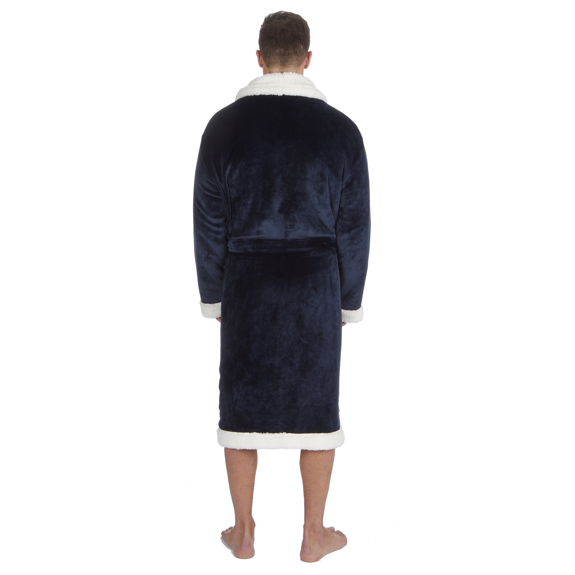 Hommes Luxe Doux Soyeux Robe de chambre avec Cosy Sherpa Polaire Doublure Intérieure M-XXL