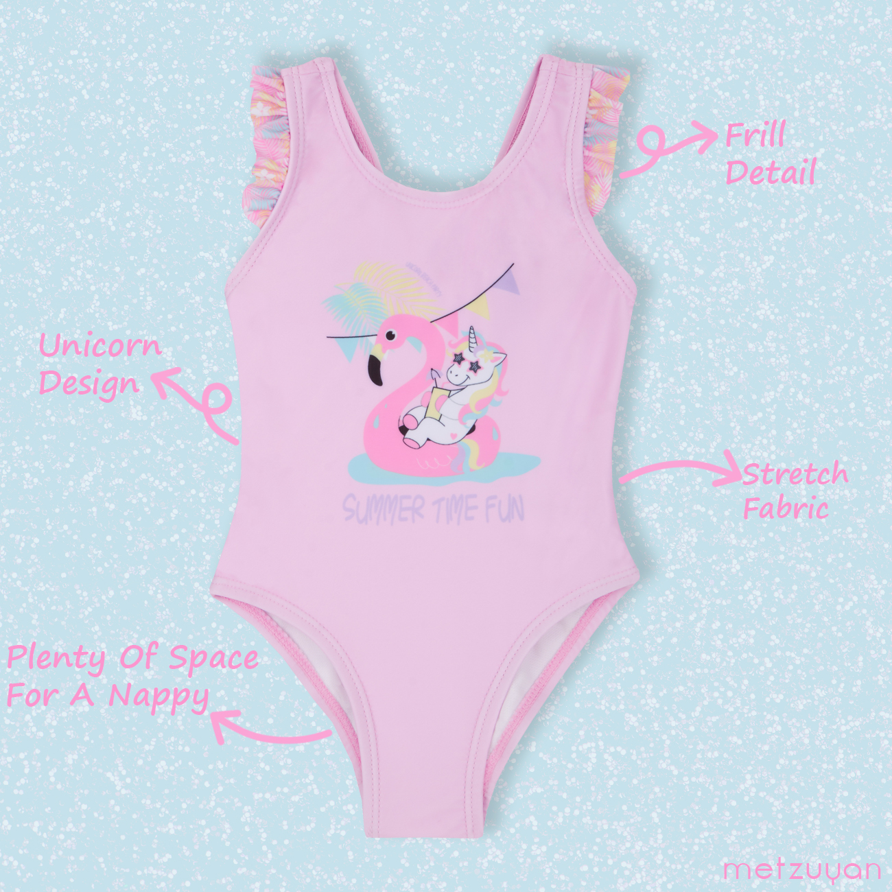 Bébé fille licorne Maillot De Bain Natation Costume Tutu One Piece Swim Holiday Frill