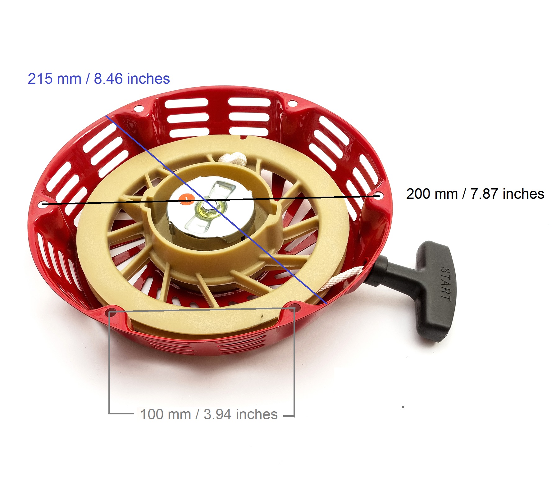 Non Genuine Red Pull Start Cord Recoil Starter Fits Honda Gx