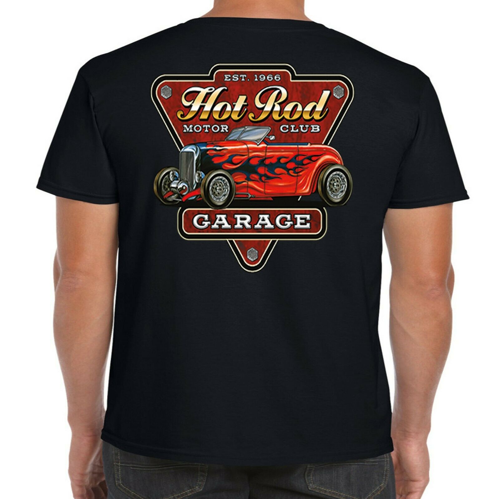 Mens Hotrod Hot Rat Rod T Shirt American Rockabilly Vintage Classic