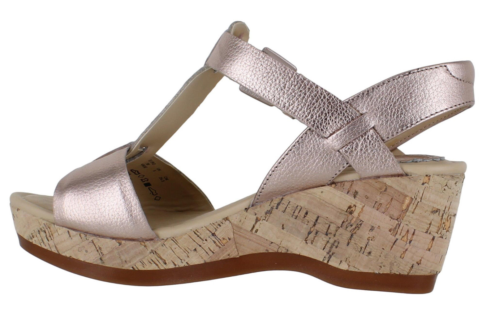 Hush Puppies Penelope Farris Womens Rose Gold Wedge Heel Ankle Strap