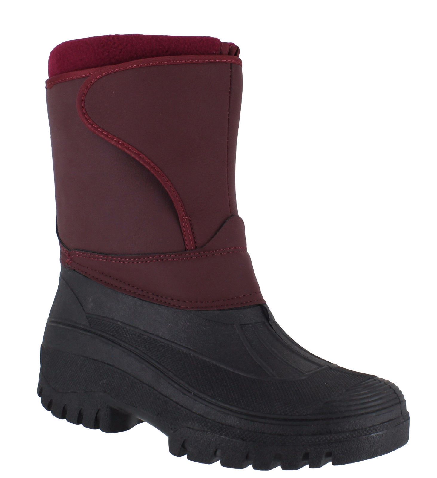 Womens Nubuck Style Easy Velcro Winter Stable Yard Snow Boots Sizes 4 to 8