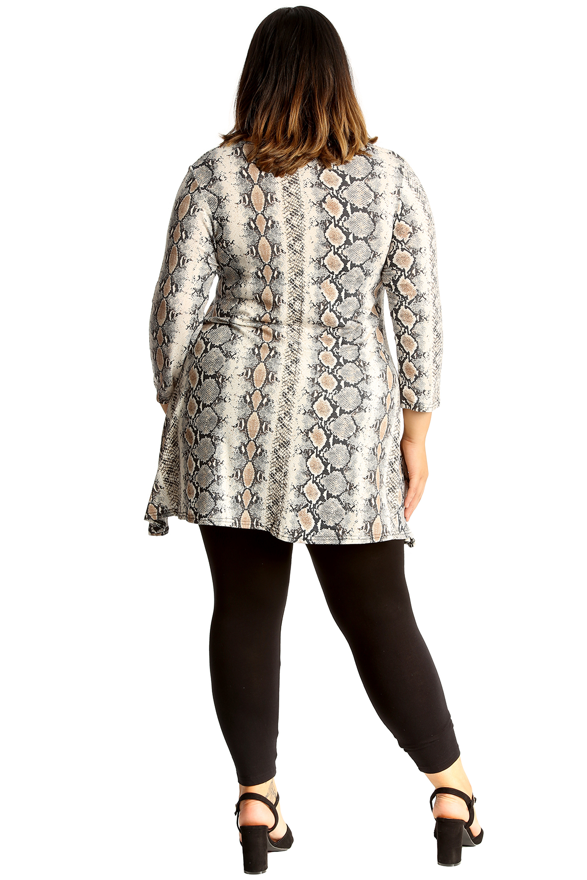 Nouveau Haut Plus Taille Haut Femme Swing Patineuse Tunique Peau De Serpent Imprimé Animal épais