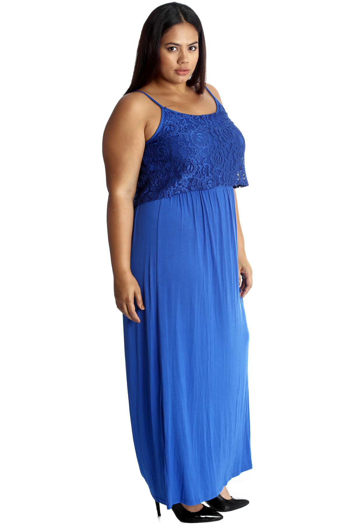 New Womens Dress Plus Size Maxi Ladies Floral Lace Full Length Sleeveless Summer Ebay