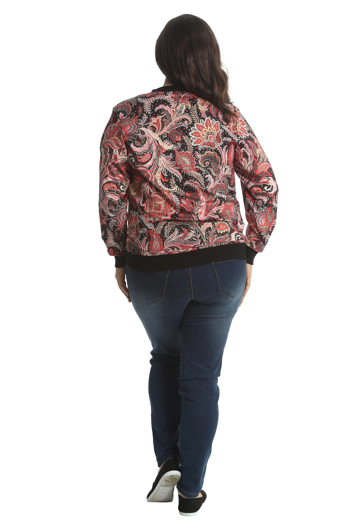 New Ladies Bomber Jacket Womens Plus Size Paisley Coat Ribbed Varsity Nouvelle Ebay 6249