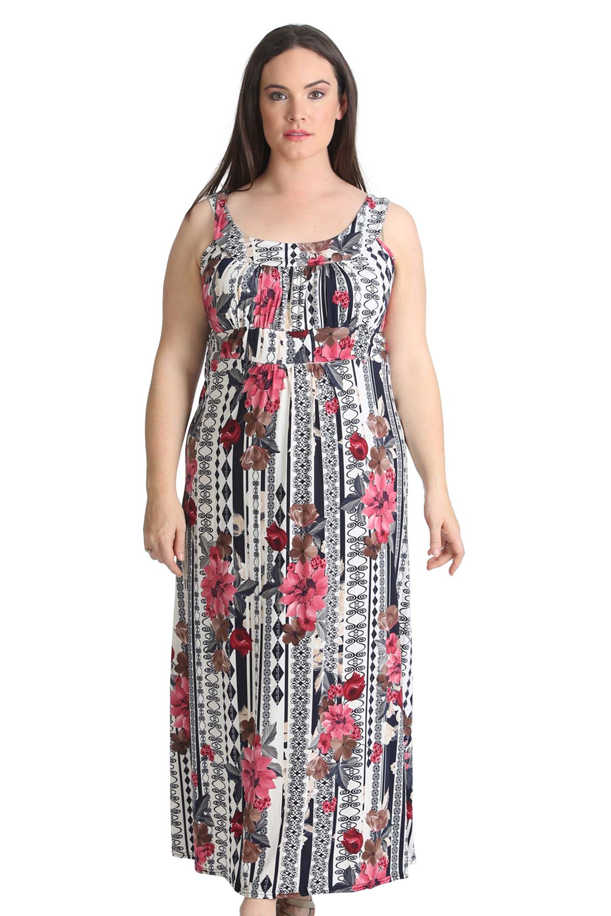 New Ladies Plus Size Maxi Dress Womens Floral Print Full Length Sale Nouvelle Ebay