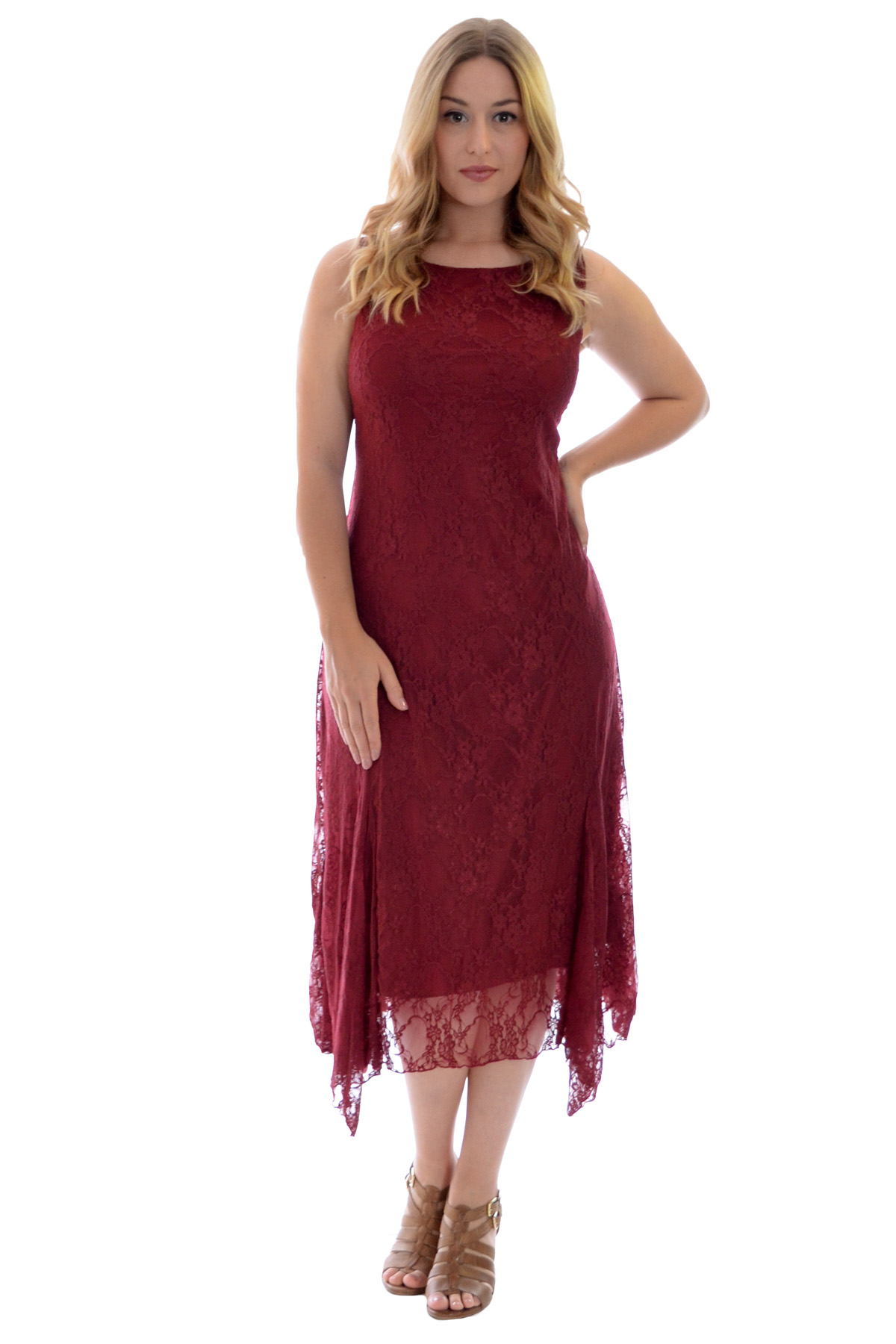 New Ladies Dress Womens Spanish Style Floral Lace ALine Hem Plus Size