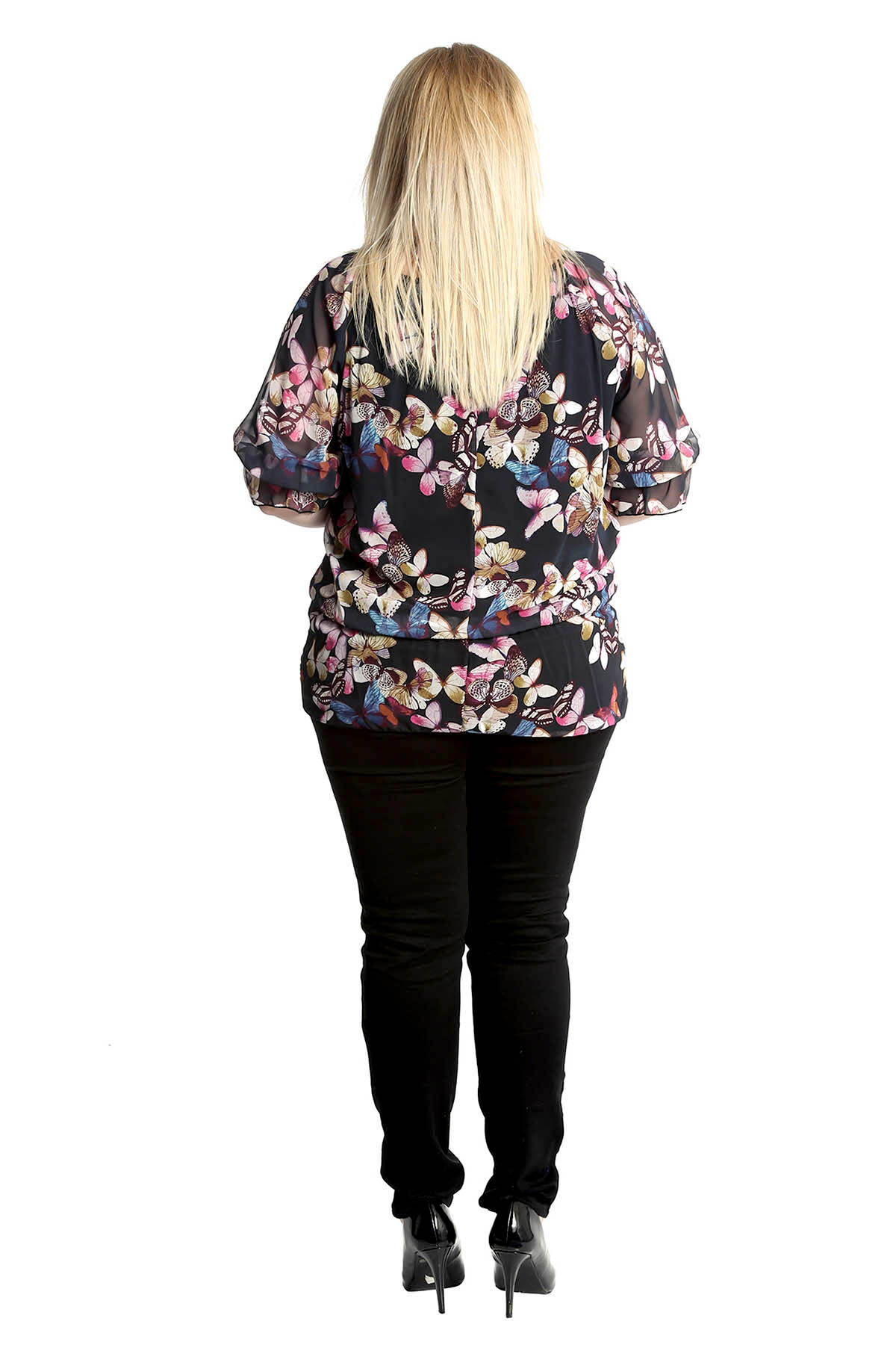 New Womens Top Plus Size Ladies Floral Print Gypsy Shirt Elastic Tunic Nouvelle