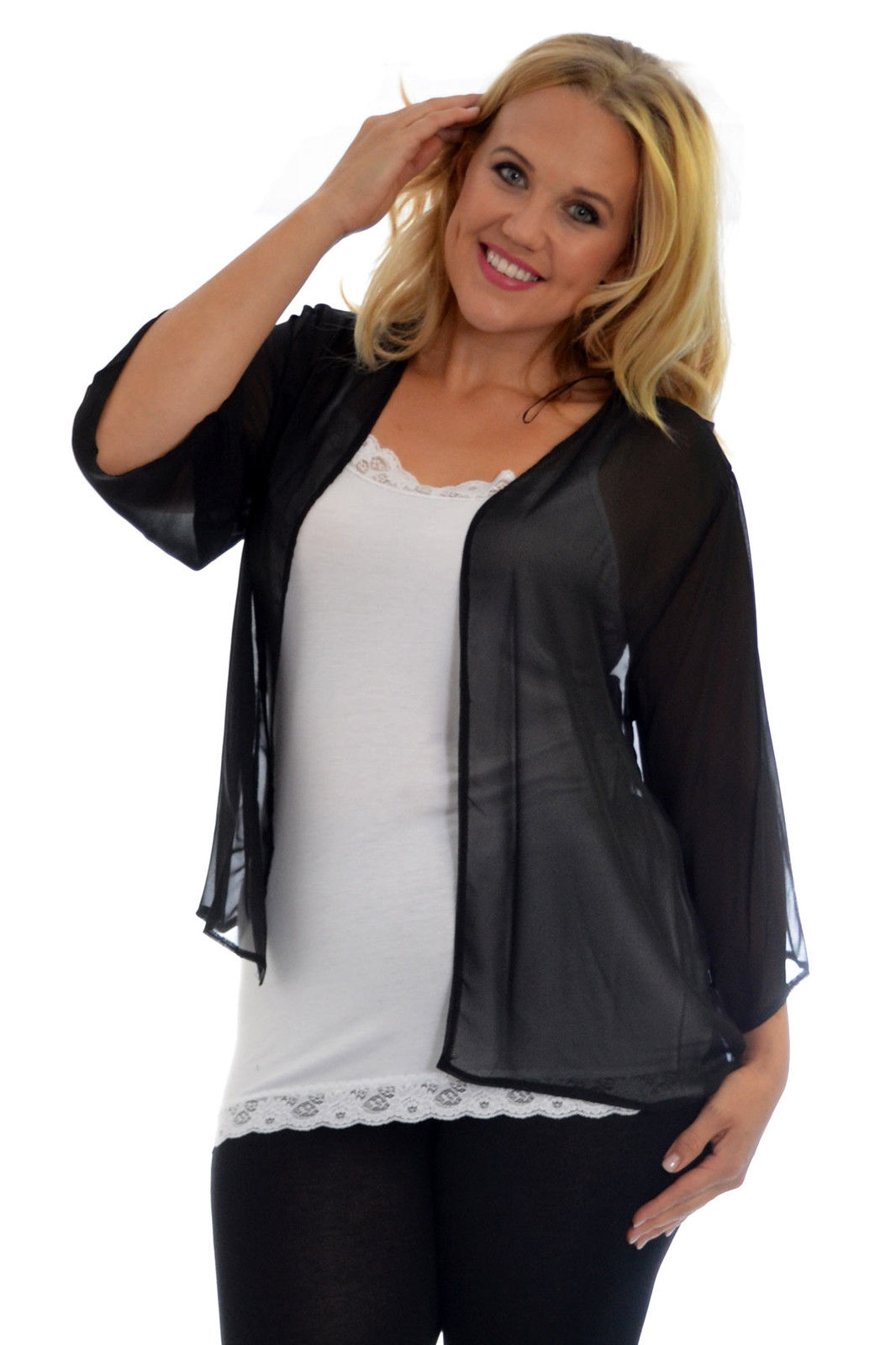 New Womens Shrug Ladies Plus Size Chiffon Top Batwing Cardigan Sale Nouvelle eBay