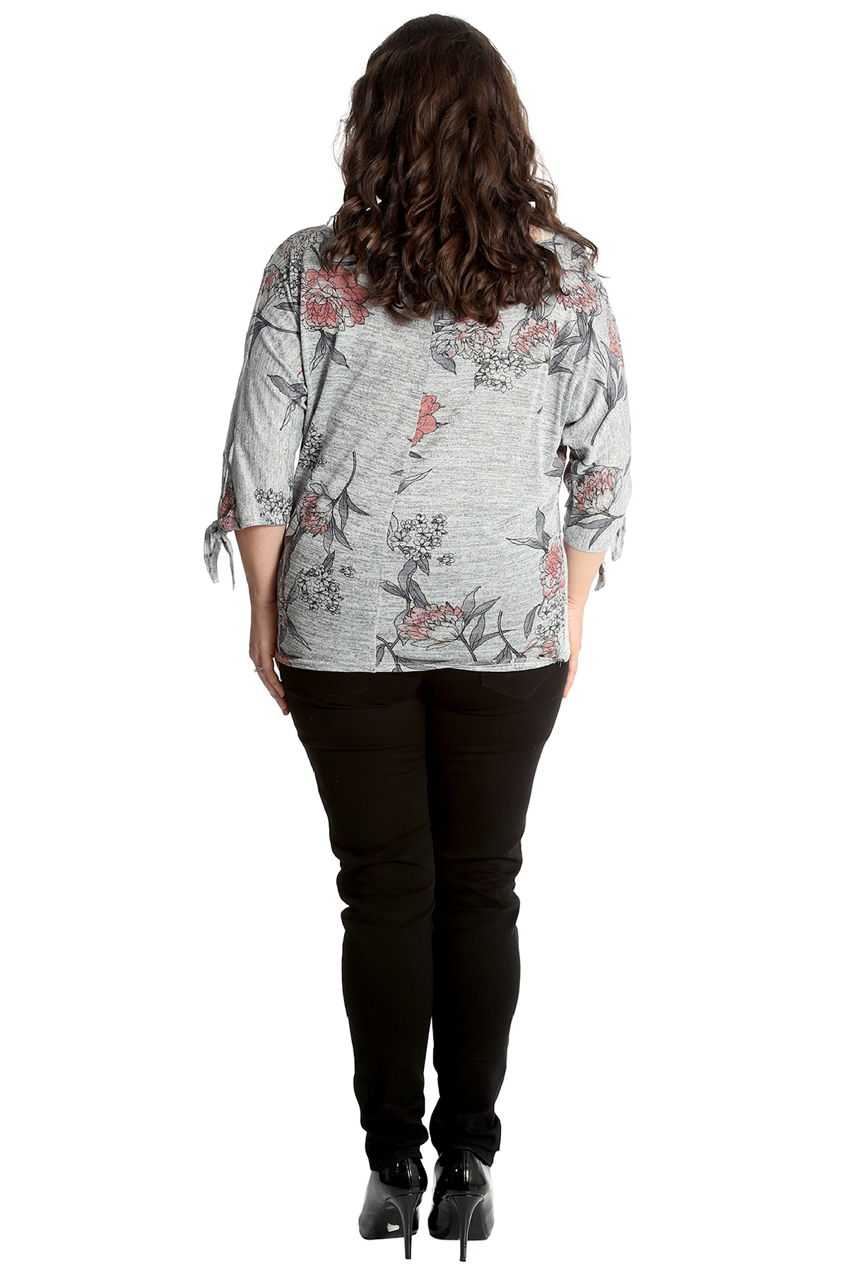 New Womens Plus Size Top Ladies Floral Print Cut Out Cold Sleeve Gypsy Nouvelle