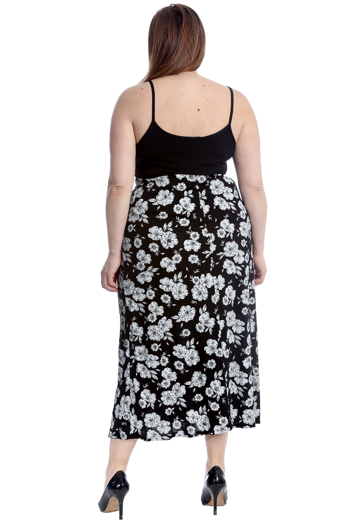 Neu Fraue Übergröße Rock Damen Blume Druck Maxi Stil Elastisch Taille Weich Sale