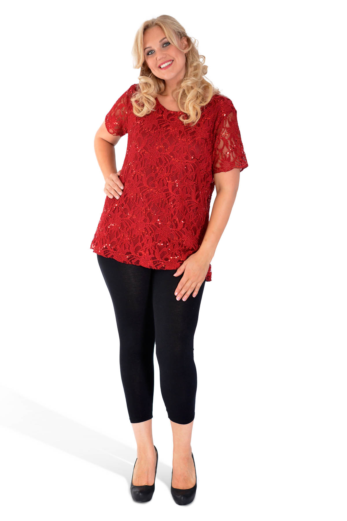 new-womens-top-plus-size-ladies-shirt-sequins-floral-lace-party-xmas