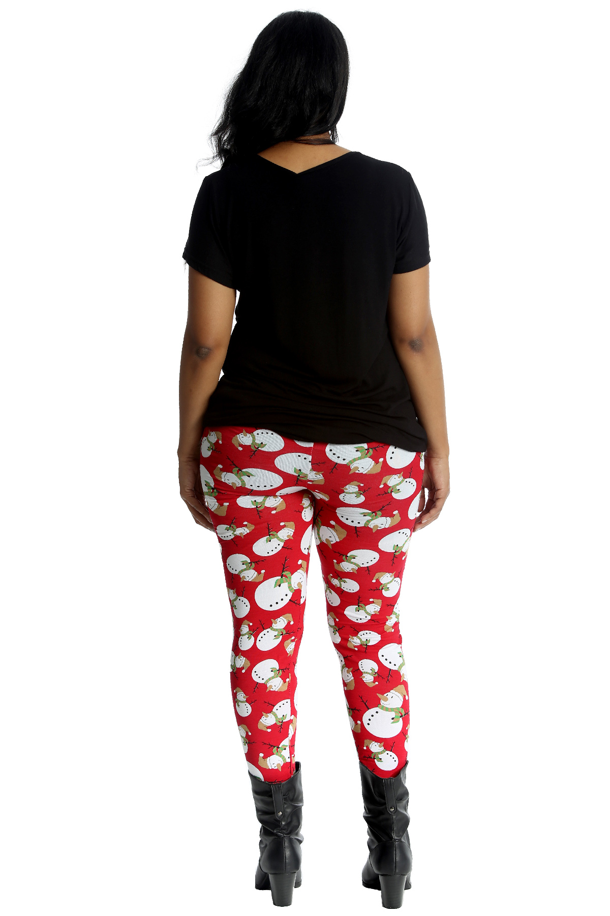 NUOVA linea donna Leggings Taglie Forti Donna Stampa Pupazzo di Neve Natale Xmas Party NOUVELLE