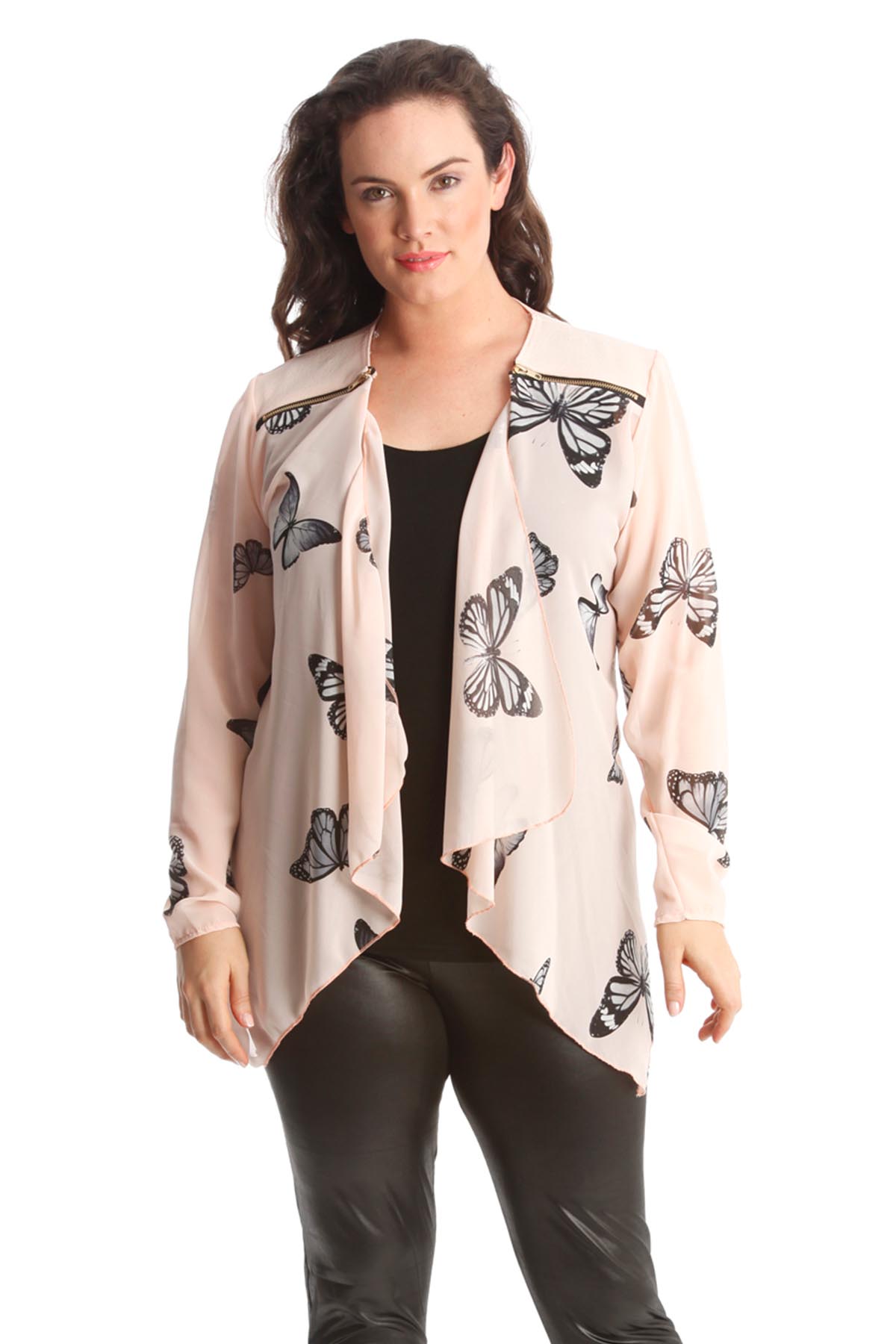 New Ladies Cardigan Womens Plus Size Sequin Border Glitter Long Top