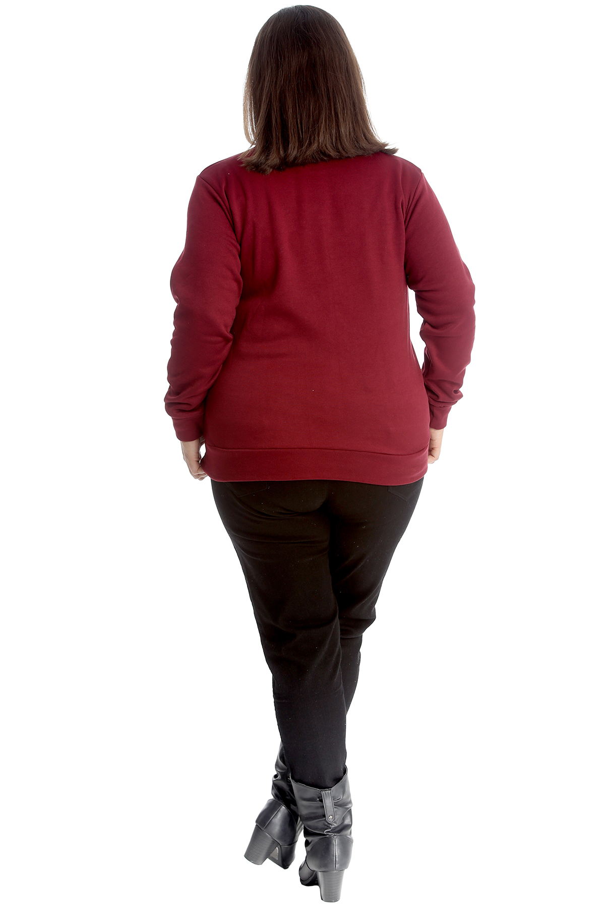 New Womens Plus Size Sweatshirt Ladies Guilty Print Long Top 2 Side Pockets Warm