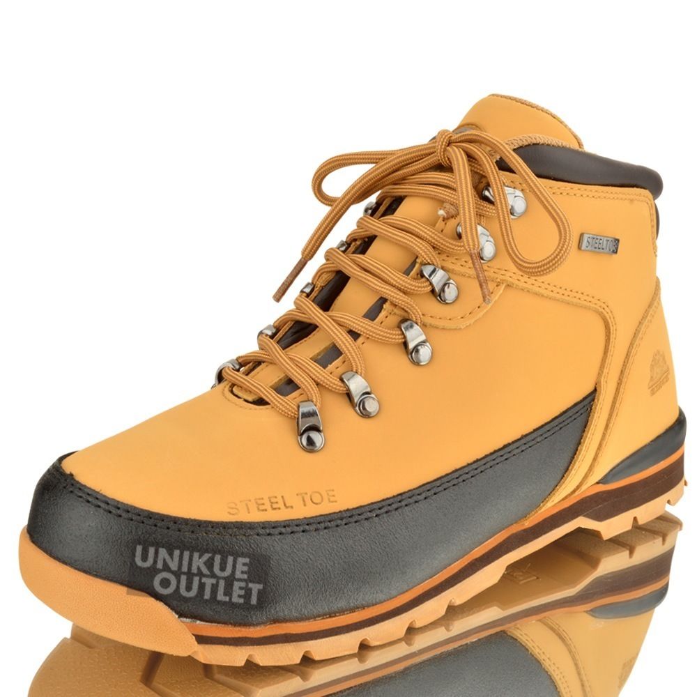 MENS SAFTEY STEEL TOE CAP GROUNDWORK HIKING LACE UP ANKLE WORK BOOTS