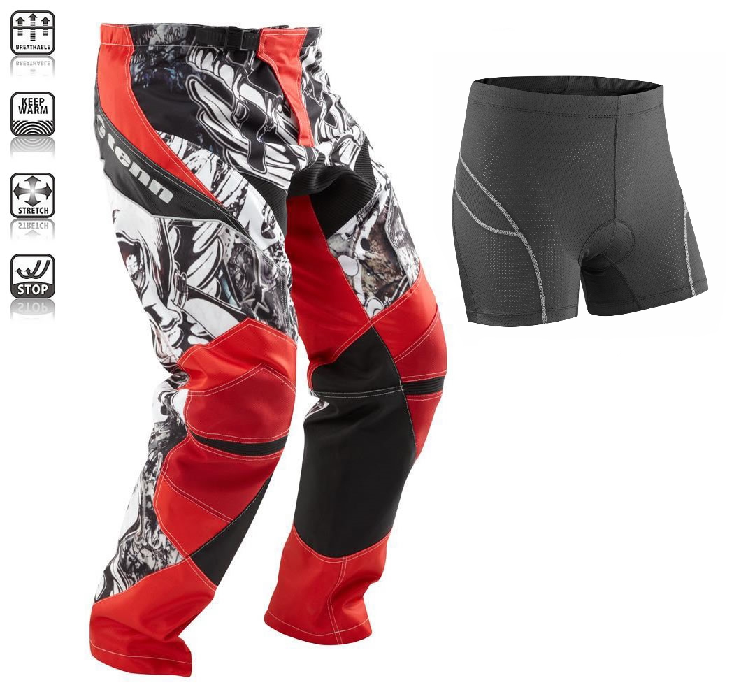 Mens Rage MX/DH/BMX Cycling Pants + Padded Boxers Combo eBay