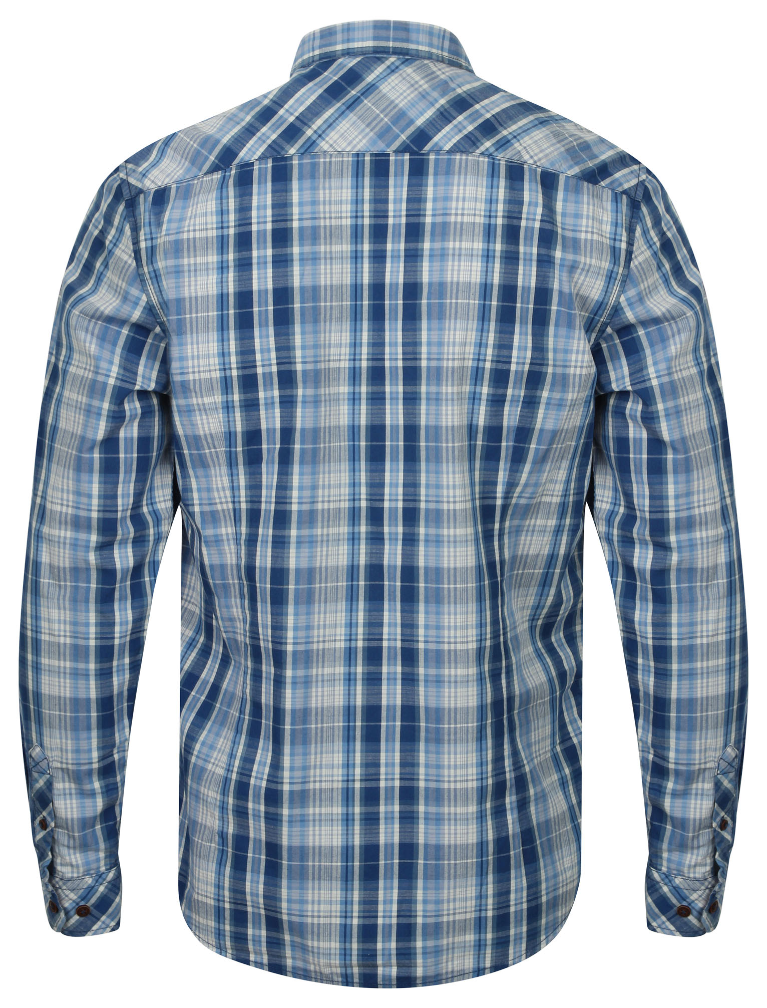 Mens Tokyo Laundry Vierra Zip Through Cotton Check Long Sleeve Shirt Size S-XL
