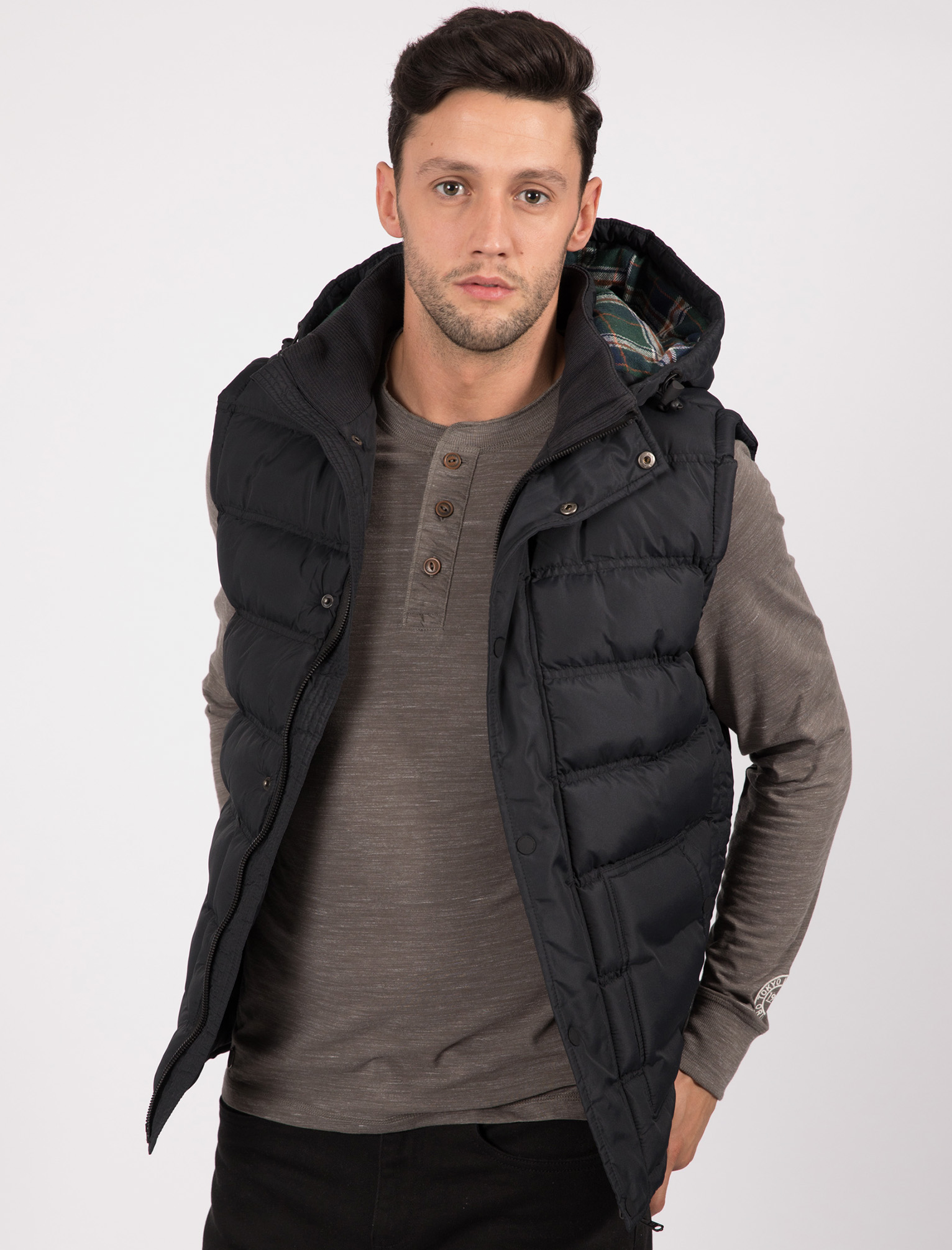 Tokyo Laundry Uomo REDSHIFT con cappuccio Gilet Gilet Imbottito Puffer Imbottito Taglia S M L XL
