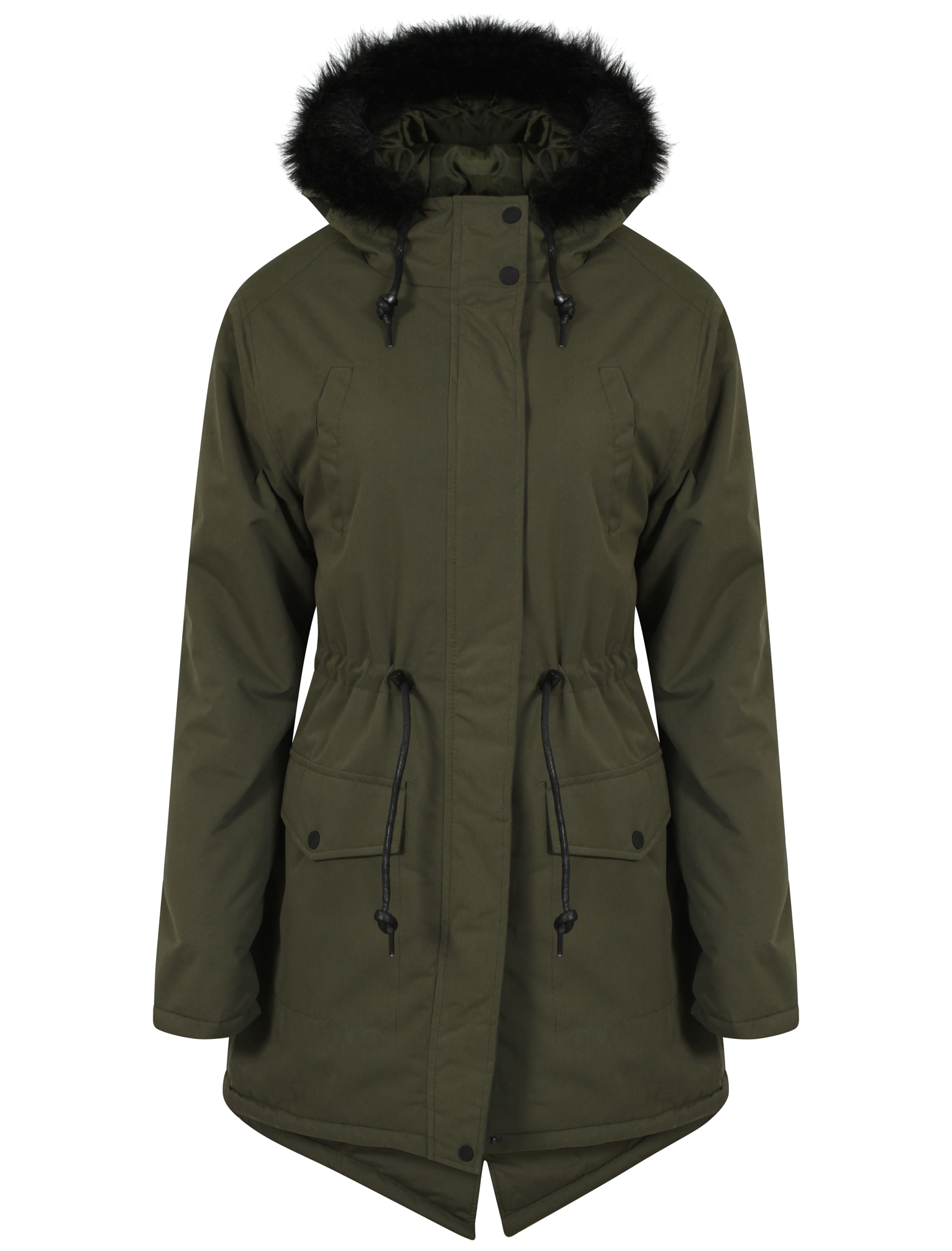 Womens Tokyo Laundry Dinah Faux Fur Hooded Ladies Parka Jacket Coat