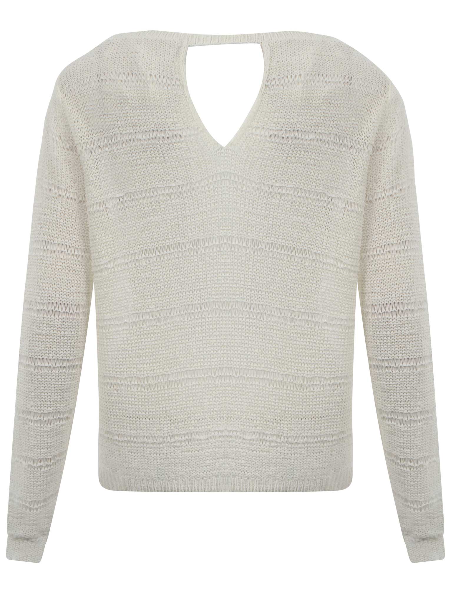 Da Donna Amara Reya Donna BUCO DELLA SERRATURA con trama in maglia a manica lunga maglione Top Taglia 8-16