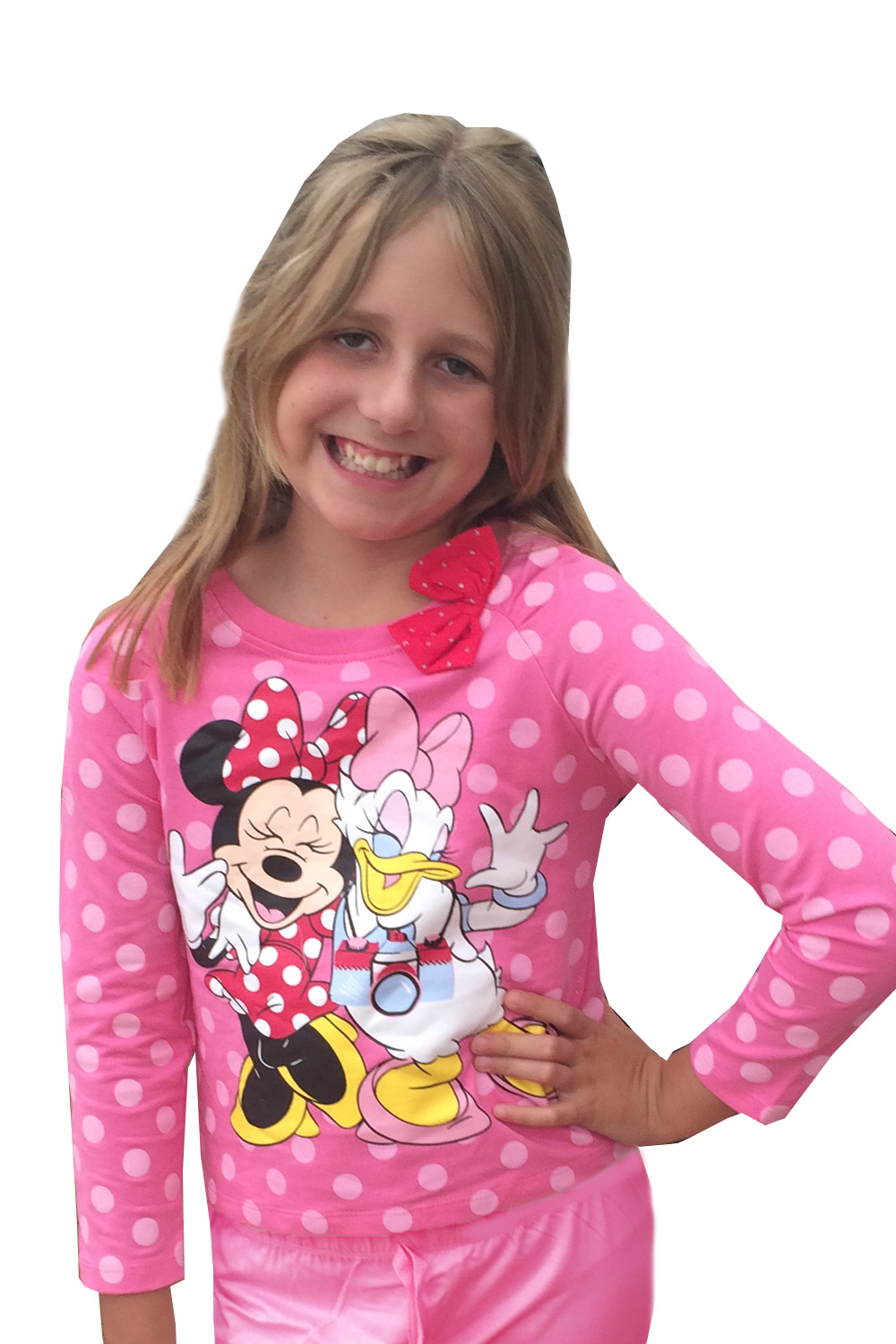 Official Disney Girls Long Sleeved Top Minnie Mouse /& Daisy Duck Kids T Shirt