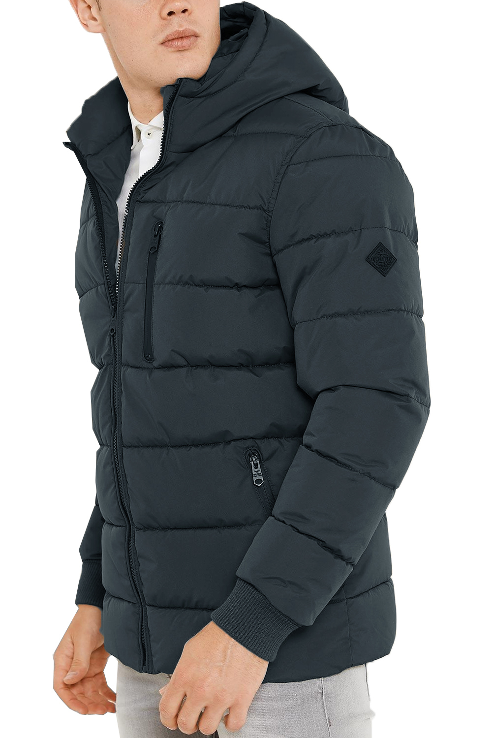 Threadbare Mens Matrix Puffer Jacket New Designer Warm Padded Hooded Zip Up Coat | eBay