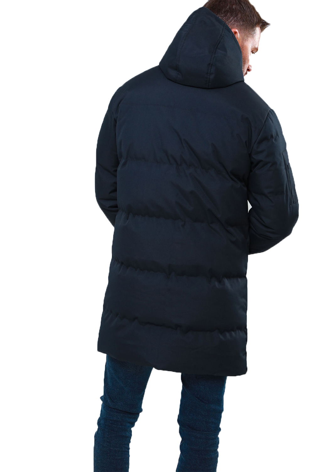 Threadbare Mens Tingley Padded Jacket Zip Up Hooded Quilted Long Puffer Coat 