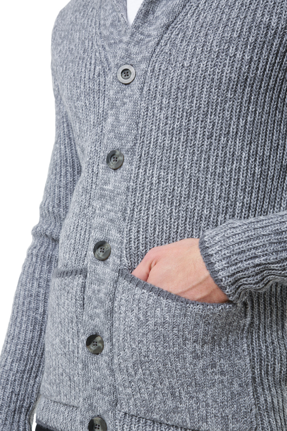 Threadbare Mens Pumpkin Buttoned Cardigan Shawl Neck Cable Knit Winter Jumper
